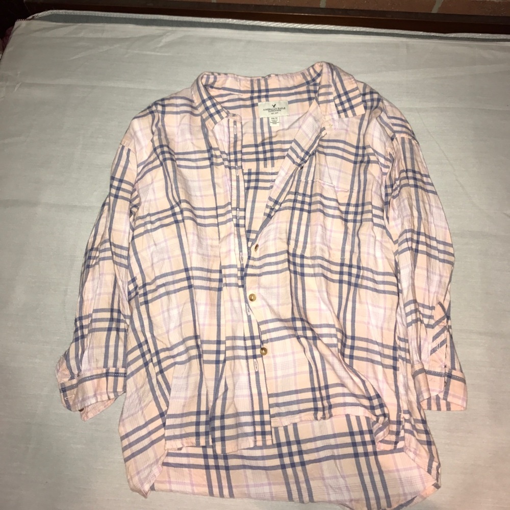 American Eagle Plaid Button Down - image 1