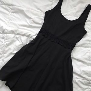 Black Hollister See Through Middle Skater Dress