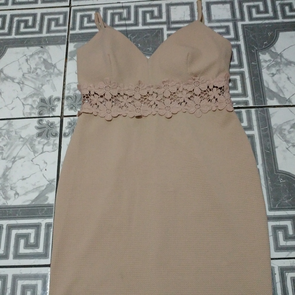 Floral lace Nude Dress