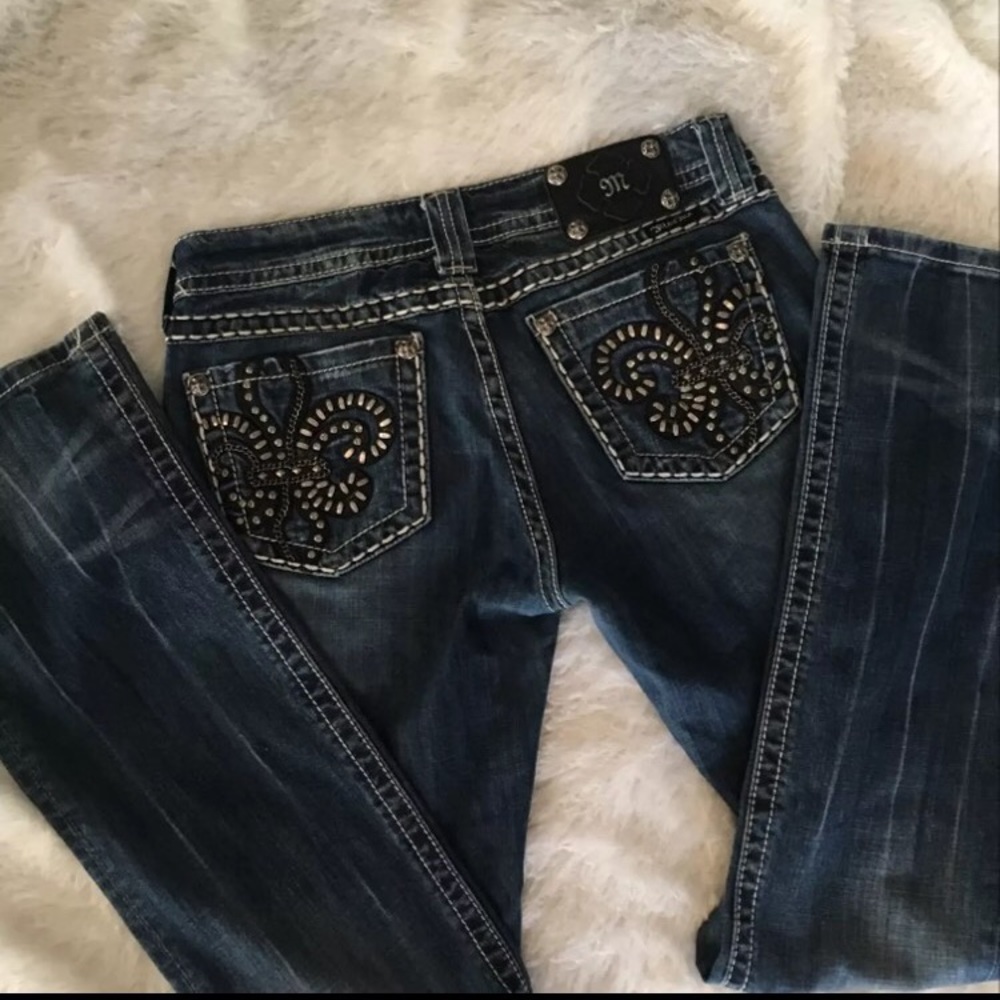 Miss Me Bling Pocket Bootcut Jeans-   29