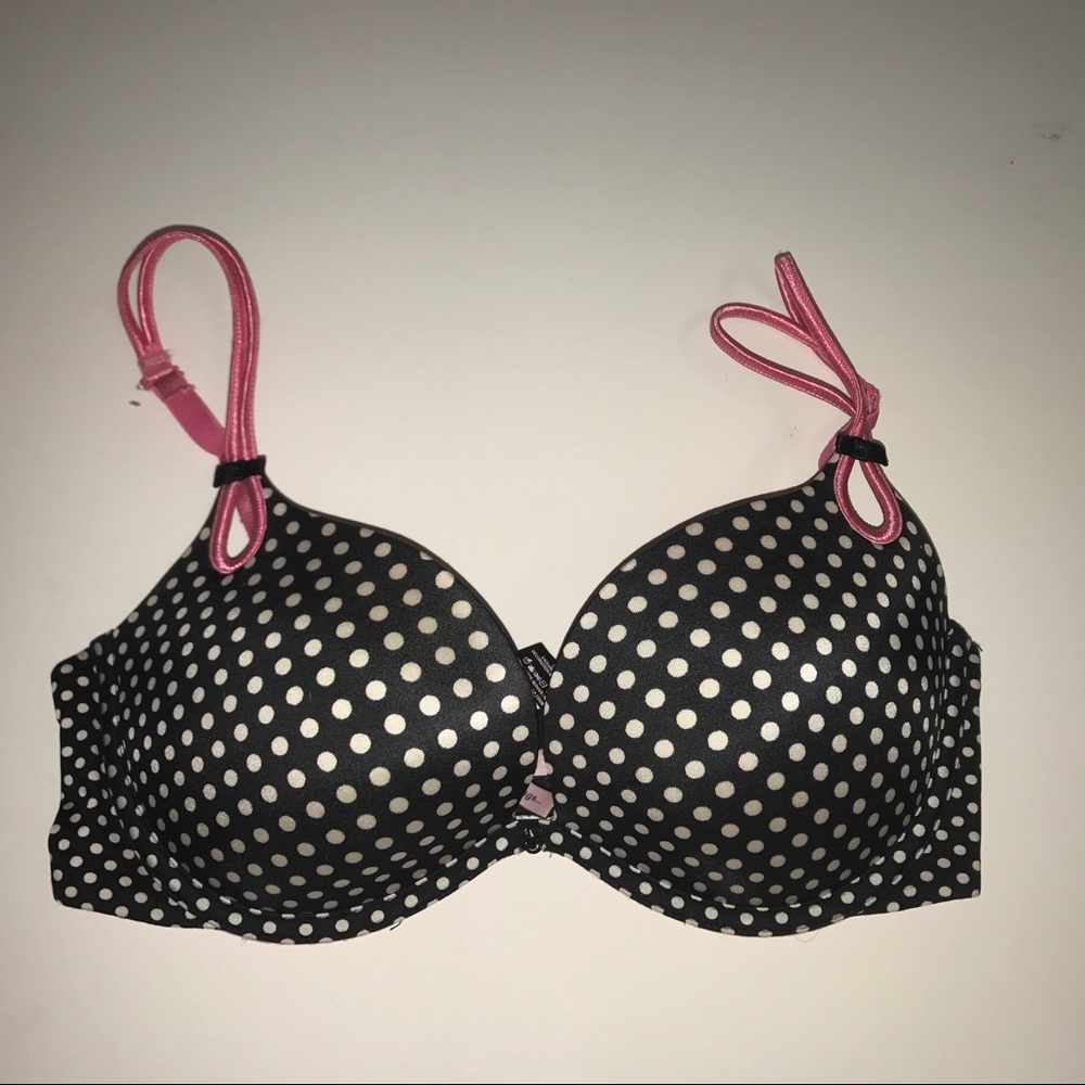 Victoria's Secret black &a white polka dot 34d bra