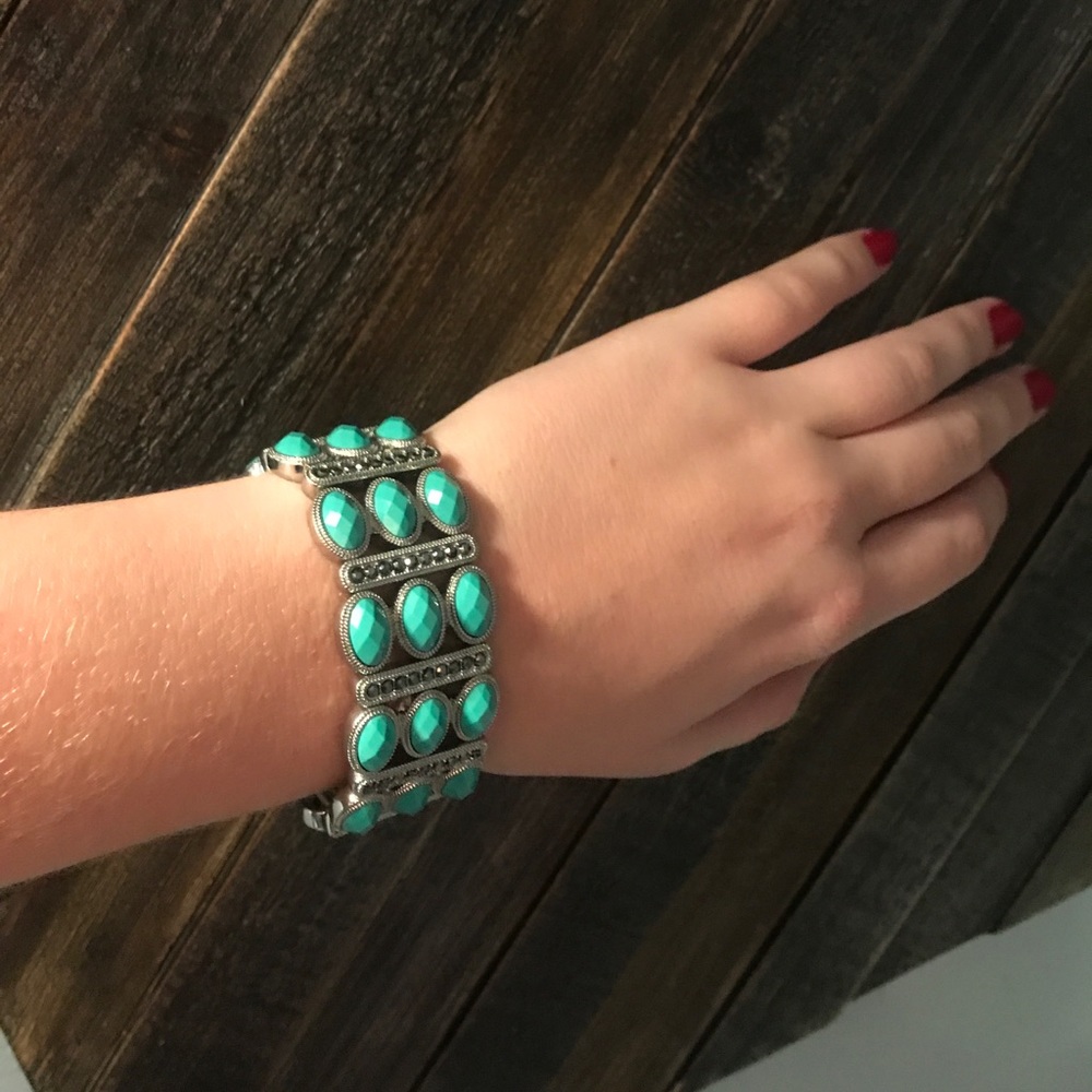 Turquoise and silver bracelet