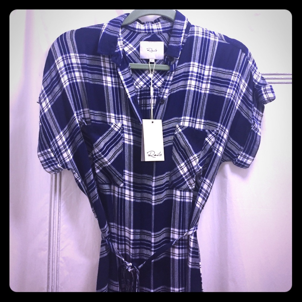 NEW WITH TAGS Rails plaid button down dress