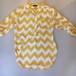 CALS Yellow Chevron Blouse S