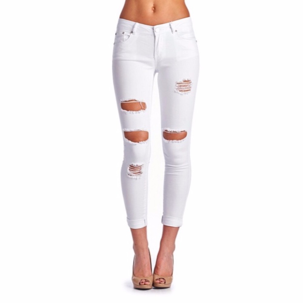 Maroon Distressed Skinny Denim sizes 1, 5, 11! - Picture 8 of 8
