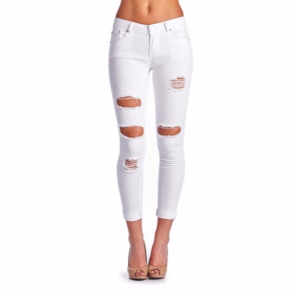 Maroon Distressed Skinny Denim sizes 1, 5, 11! - Picture 8 of 8