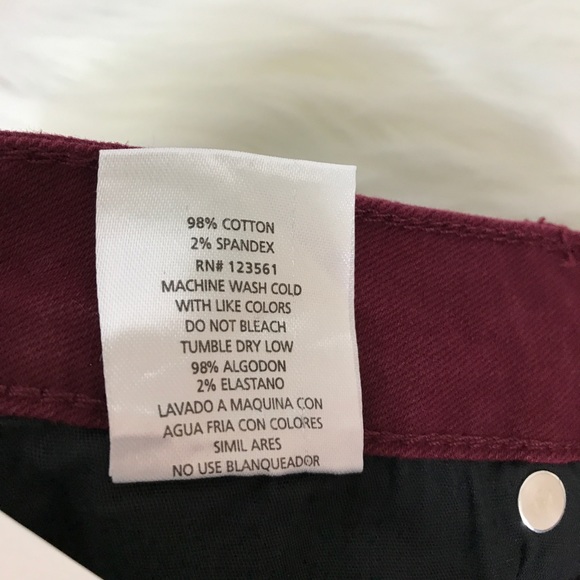 Maroon Distressed Skinny Denim sizes 1, 5, 11! - Picture 5 of 8