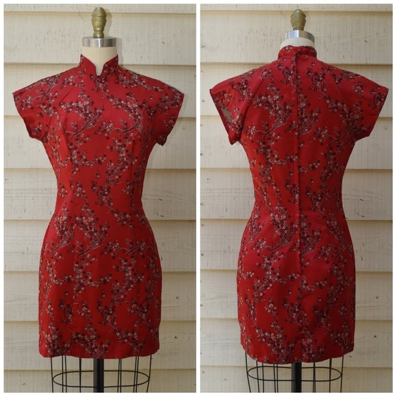 Vintage 90s Cherry Blossom Dress - Picture 3 of 16