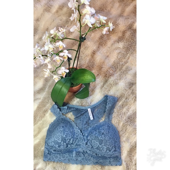 Lacy Blue Bralette- One Size - Picture 3 of 3