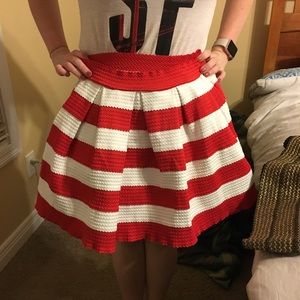 Red/White striped skirt