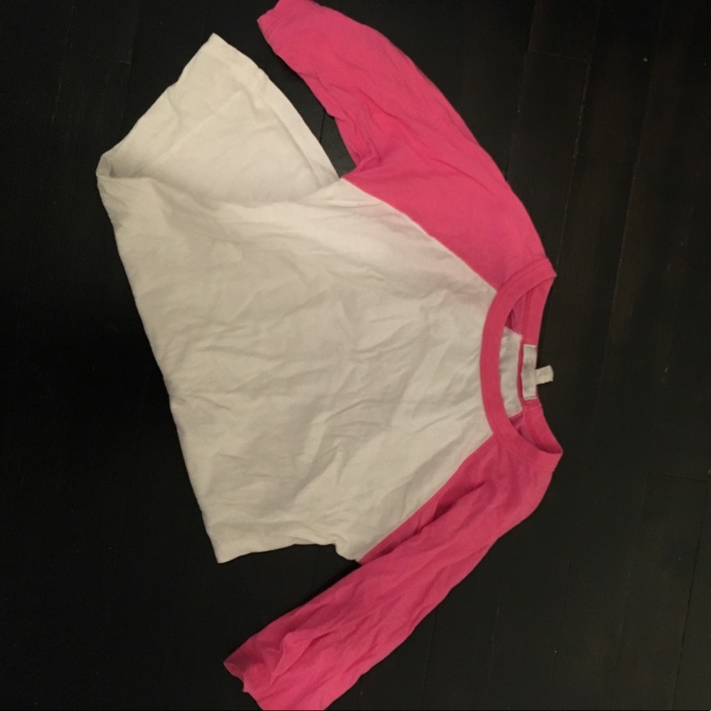 Pink and white baseball tshirt