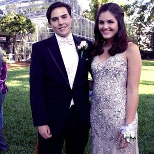 Nude Sequined Formal Dress