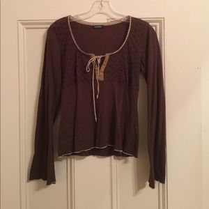 Dainty tie front shirt.