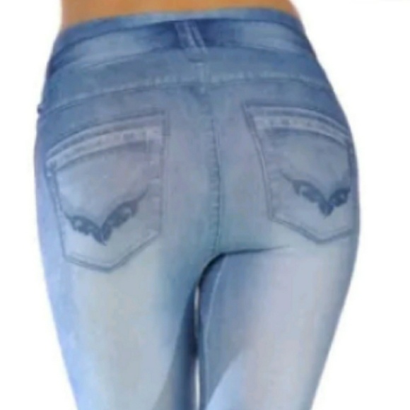 SUPER STRETCHY SEXY SKINNY JEANS LOOK LEGGINGS - Picture 2 of 6