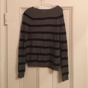 Green and black striped sweater.  NWOT.