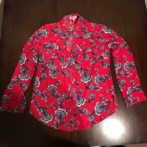 Red floral shirt
