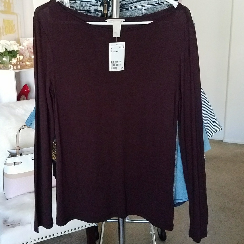 Dark cranberry long sleeve top