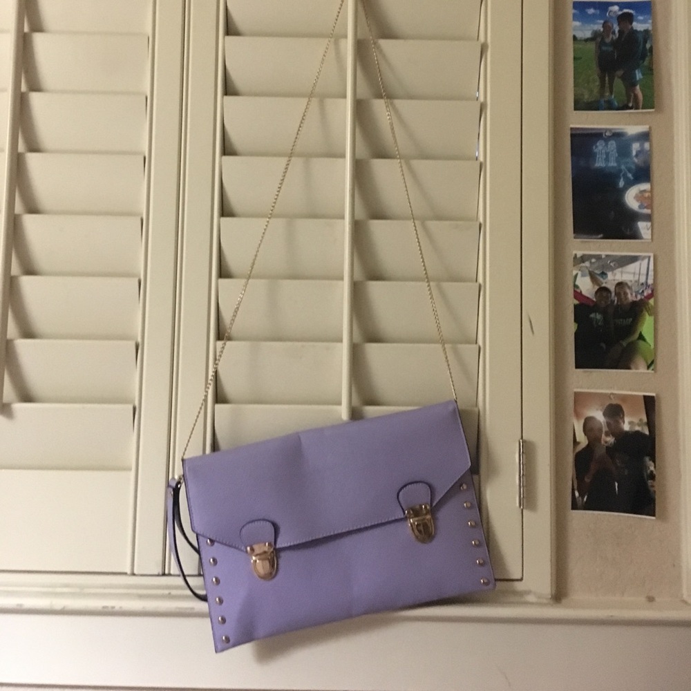 Purple and gold handbag