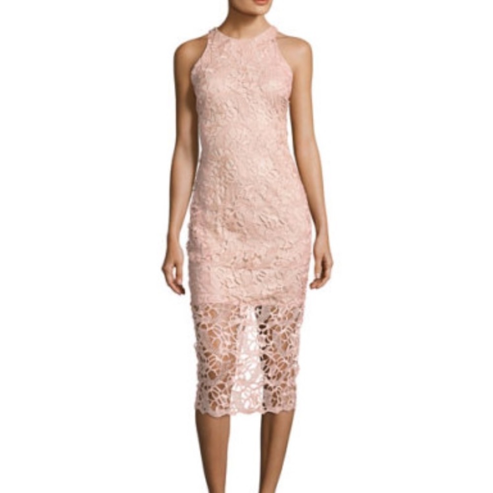 NWOT Pink Lace Neiman Marcus Dress L