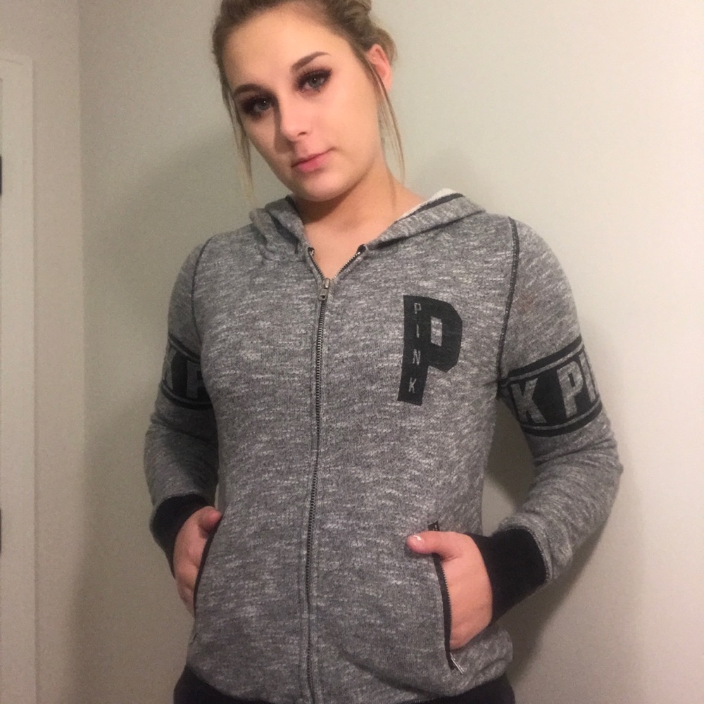 Pink zip up hoodie