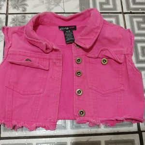 Hot Pink Jean Jacket Cover Up