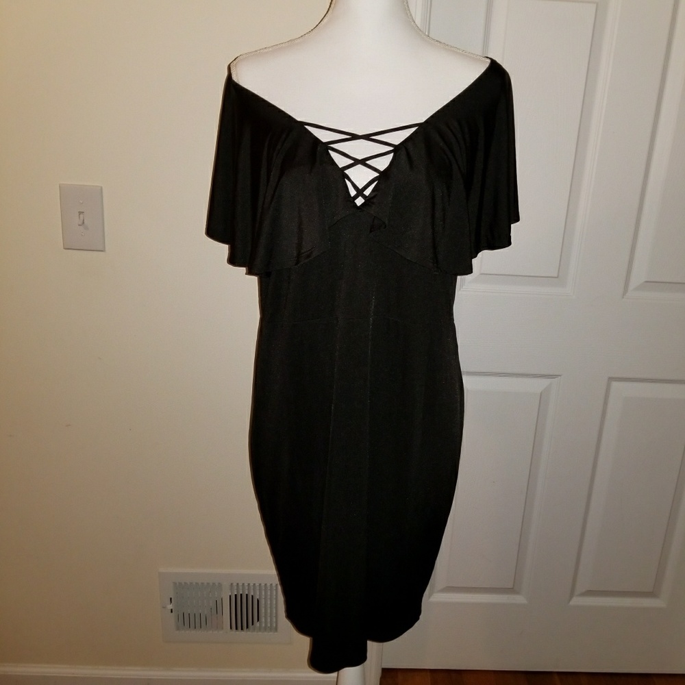 Chiffon Lace Up Mini dress
