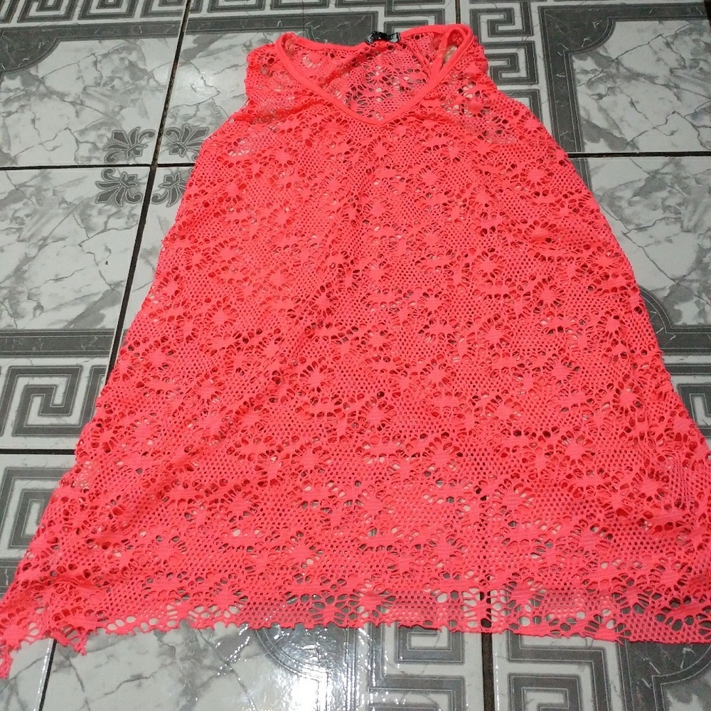 Coral Pink Bathing Suit Cover Up