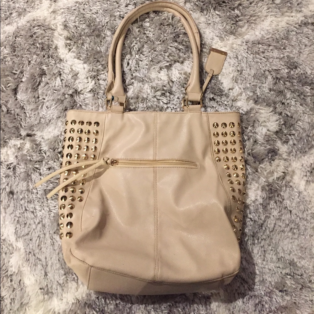 Beige tote bag