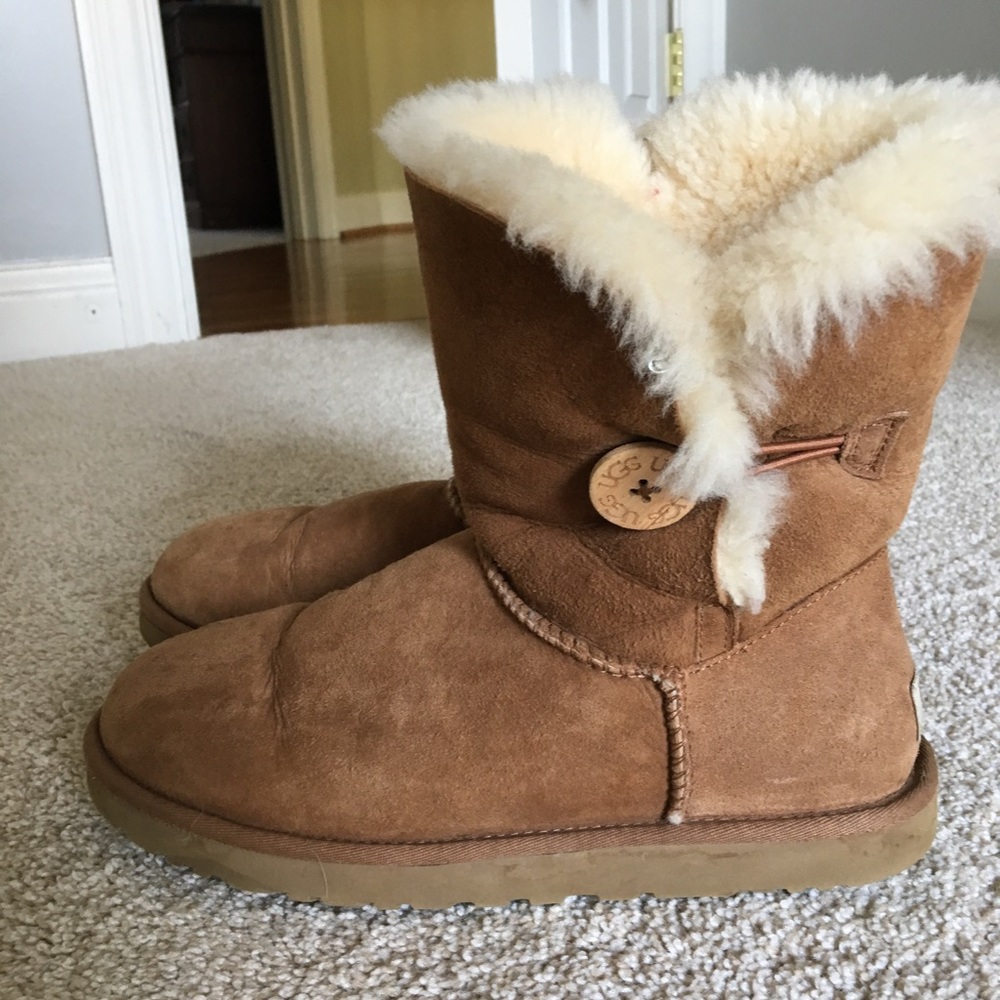 Tan UGG bailey button boots