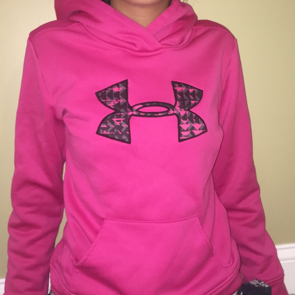 Pink under armuor hoodie