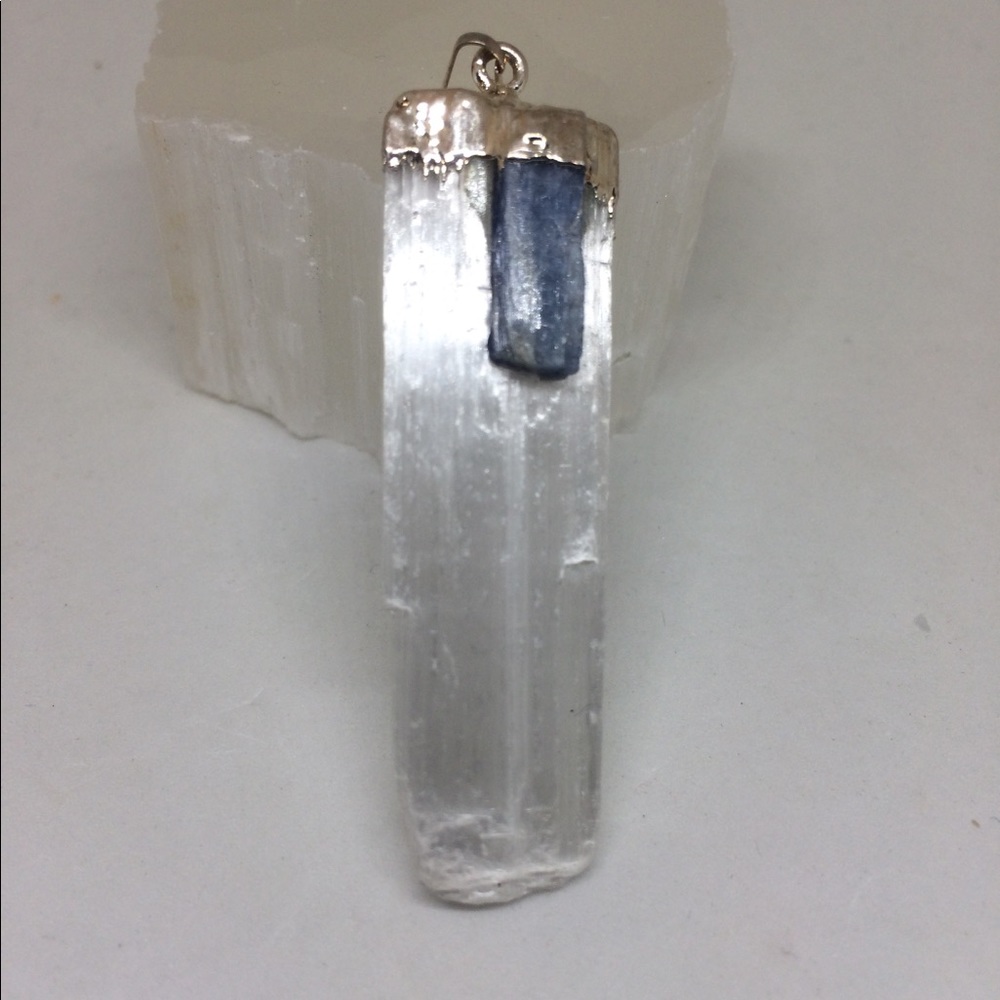 🕉✅SALE‼️Large Natural Selenite with Kyanite Blade
