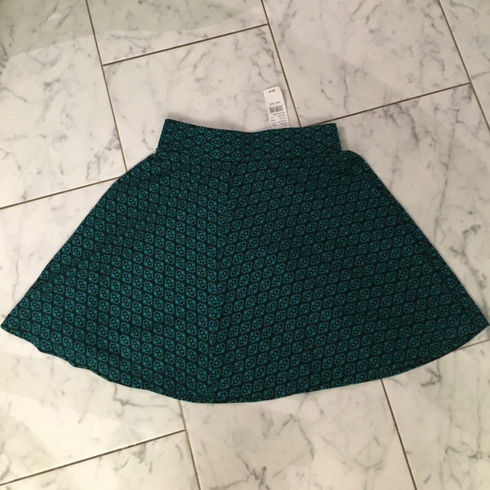 PACSUN Green/Blue and Black Skater Skirt