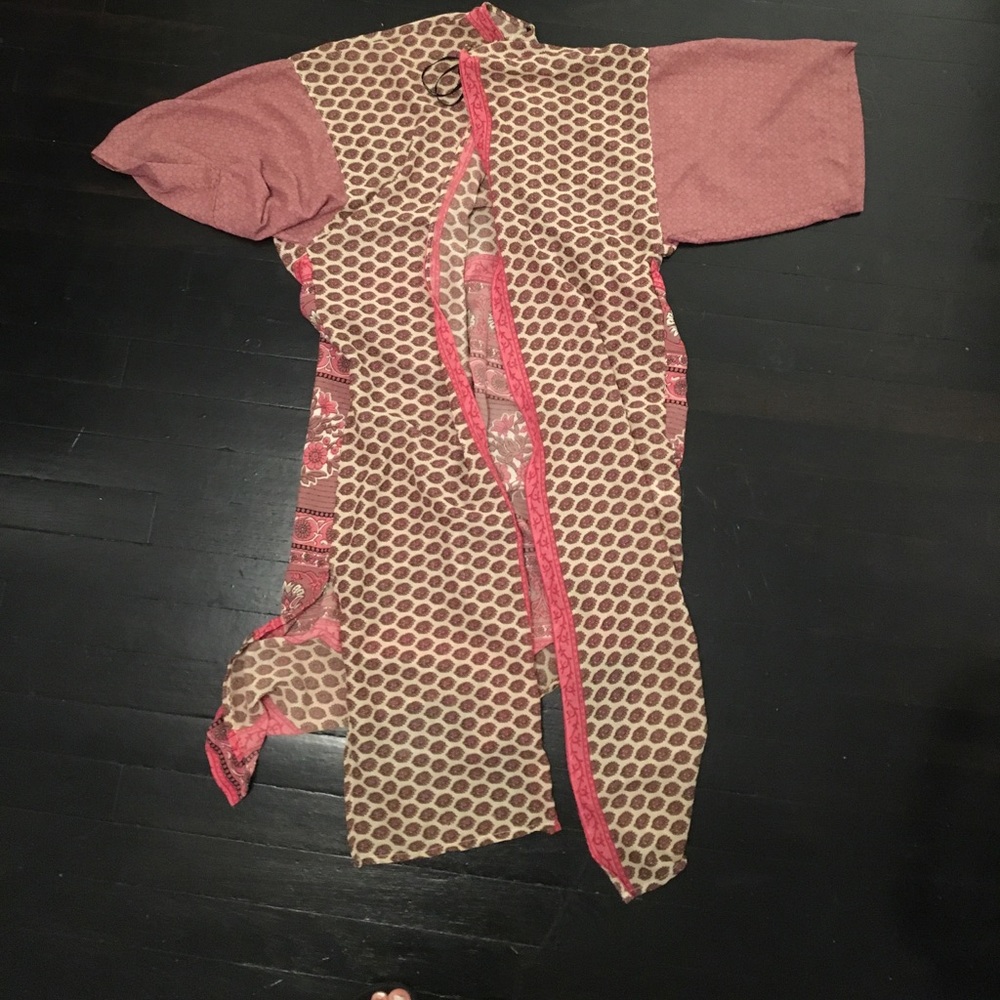 multicolored silk kimono