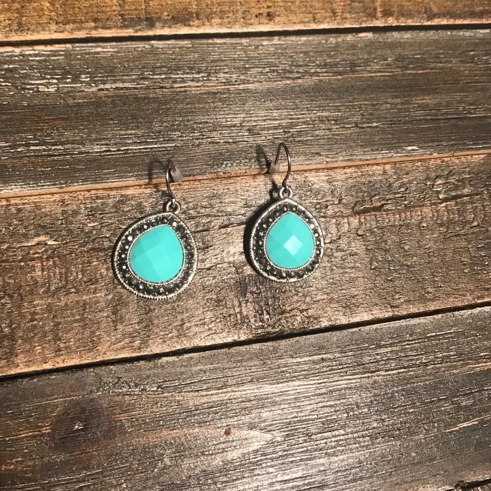 Blue and grey earrings
