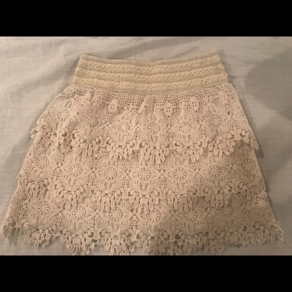 High waisted crocheted skirt
