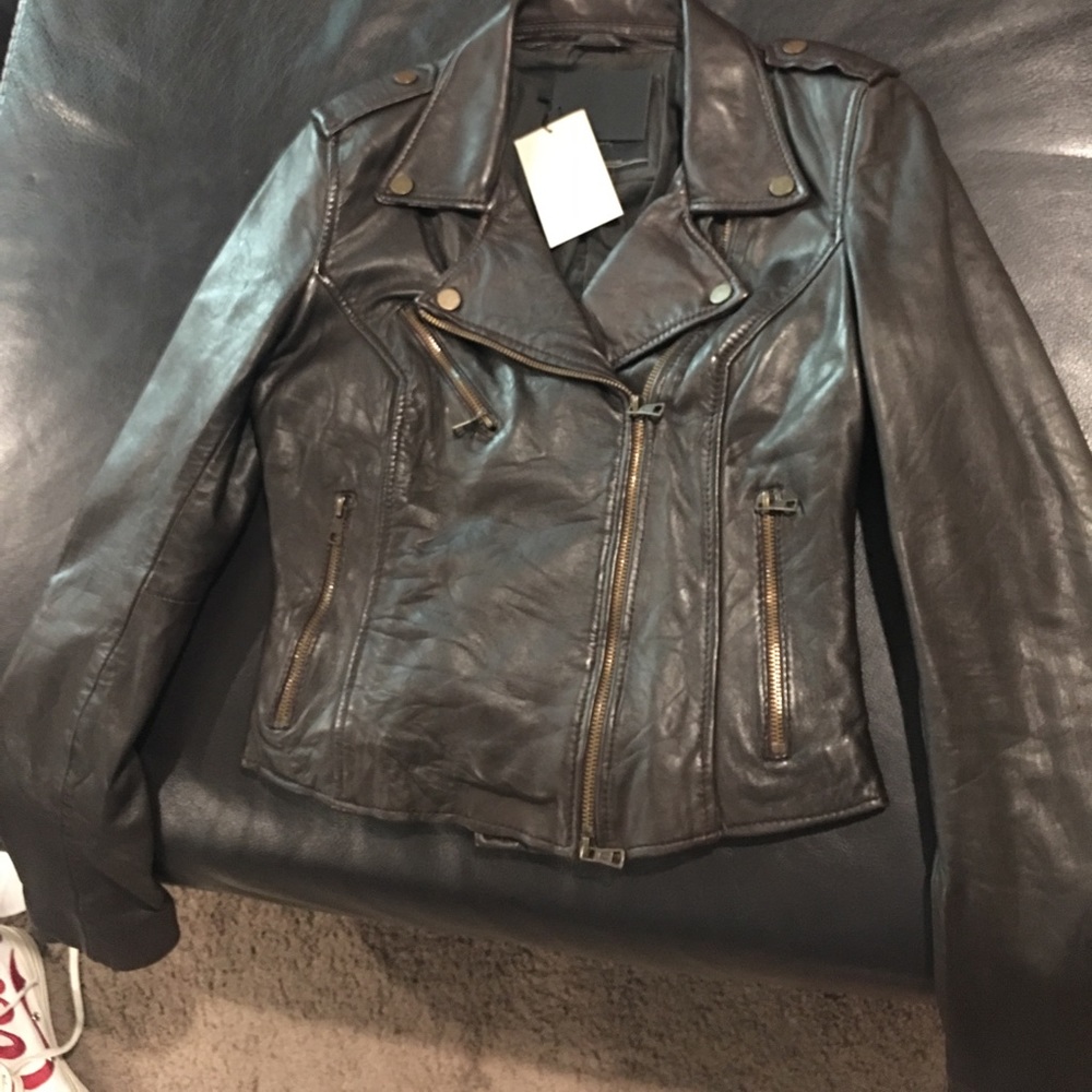 Zara translucent leather jacket