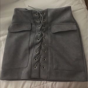 💕sale💕SUEDE GRAY TIE UP SKIRT