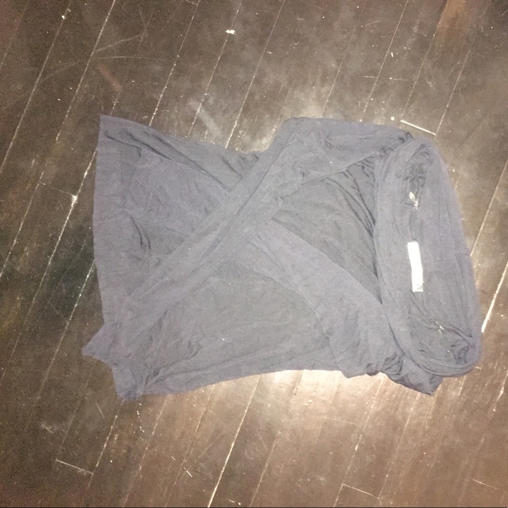 Black off the shoulder long sleeve shirt