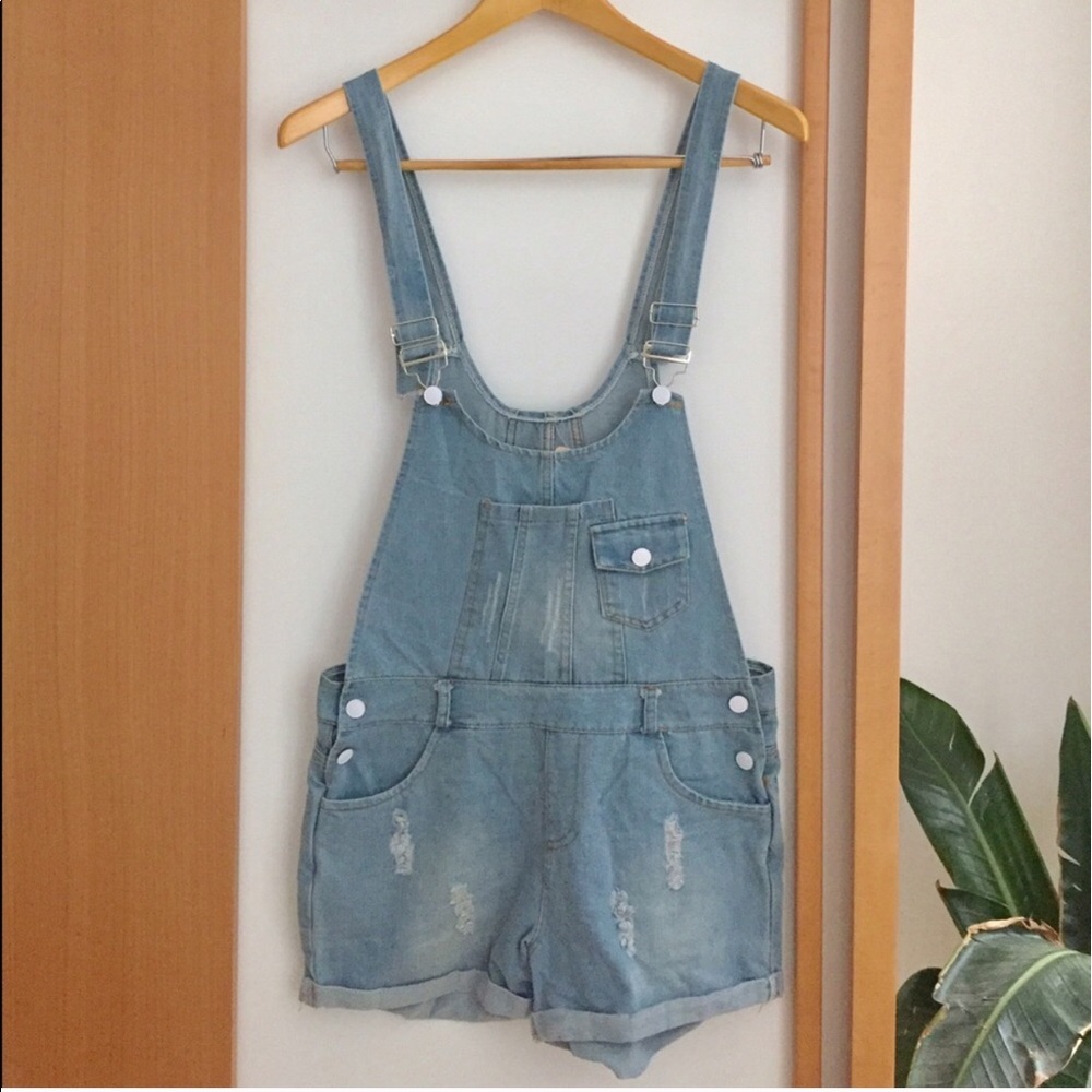 Jean short overalls