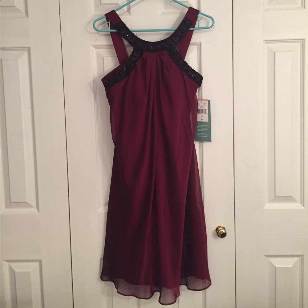 NWT JC Penny Burgundy dress - Picture 1 of 5