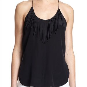 Rory Beca silk fringe racerback tank size small