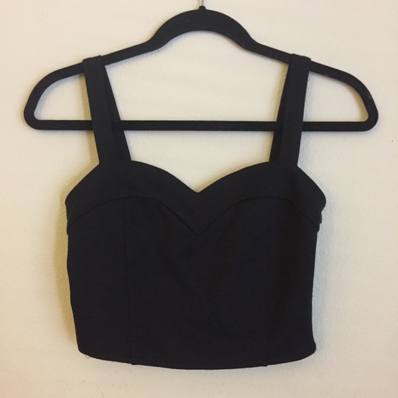 Foreign Exchange Bow Detail black crop top - Picture 2 of 2