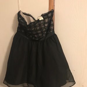 Strapless  black sheer dress