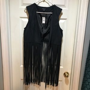 Express suede fringe vest.