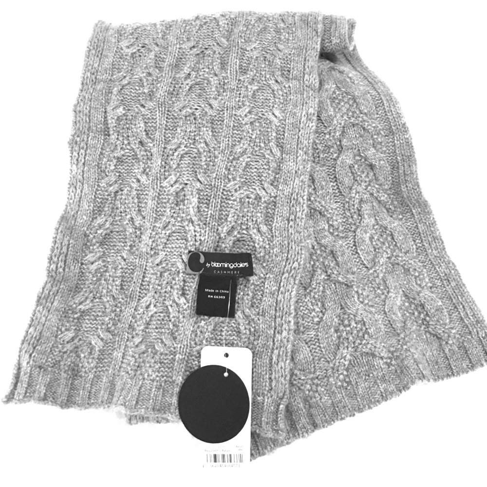 Grey Knit Cashmere Scarf (Tags on!)