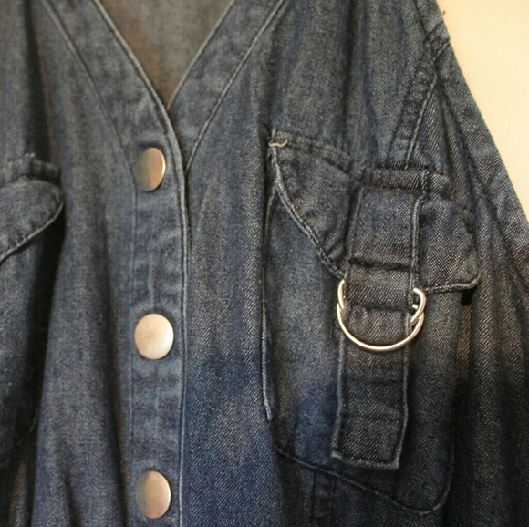 Retro Rainbow Jean Bubble Dress - Picture 2 of 5