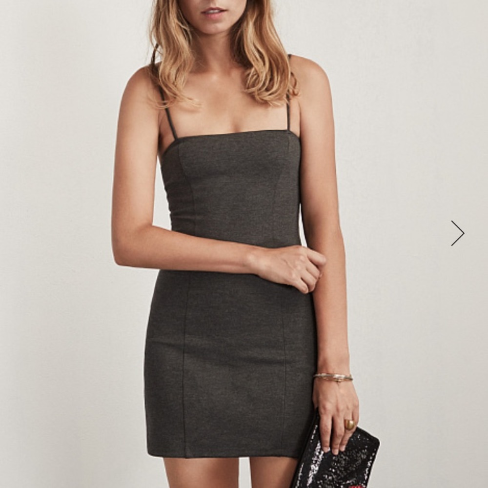 Reformation Crawford Dress Charcoal Grey M