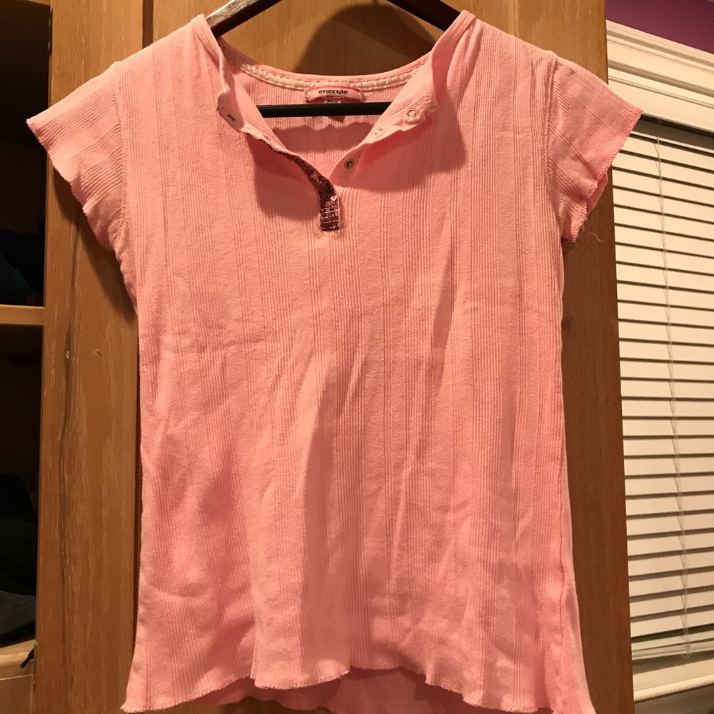 Pink Half Button Down