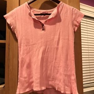 Pink Half Button Down