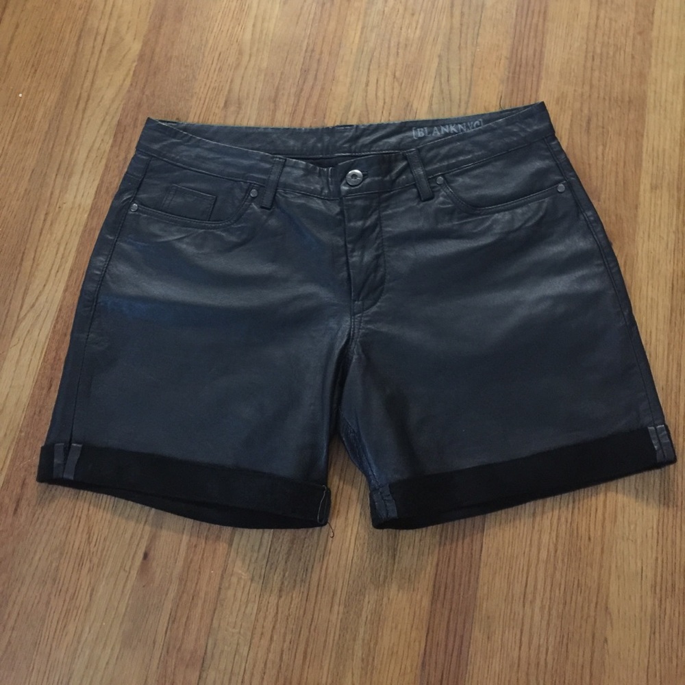 Black Leather Bermuda Shorts